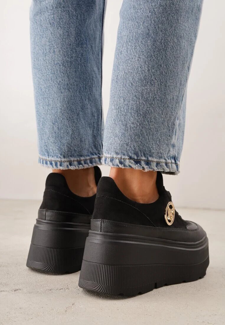 vices Chunky Sneakersy Negri cu platformă cu detaliu rotund Sedvira