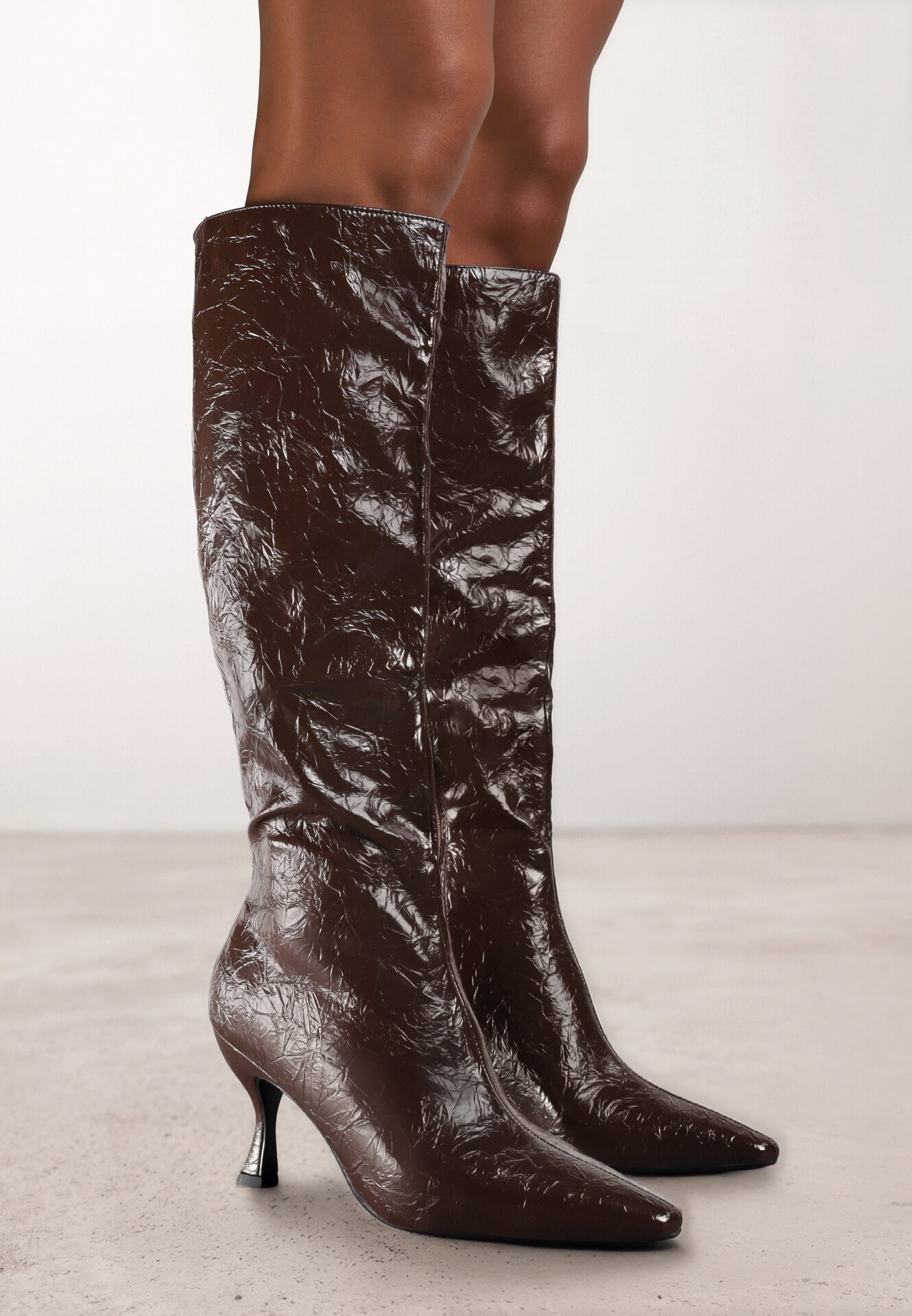 vices Cizme Maro cu toc stiletto Stil Slouchy cu efect crăpat Todvire