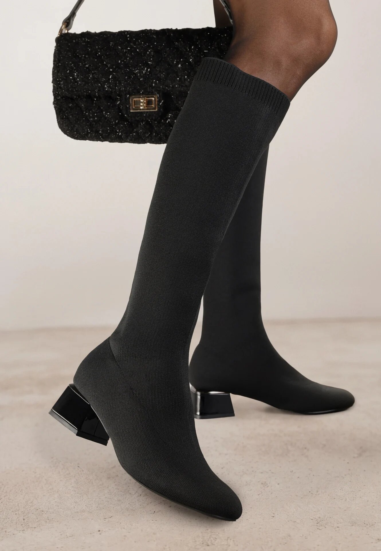 vices Cizme negre pe toc conic cu carâmb elastic Garsse