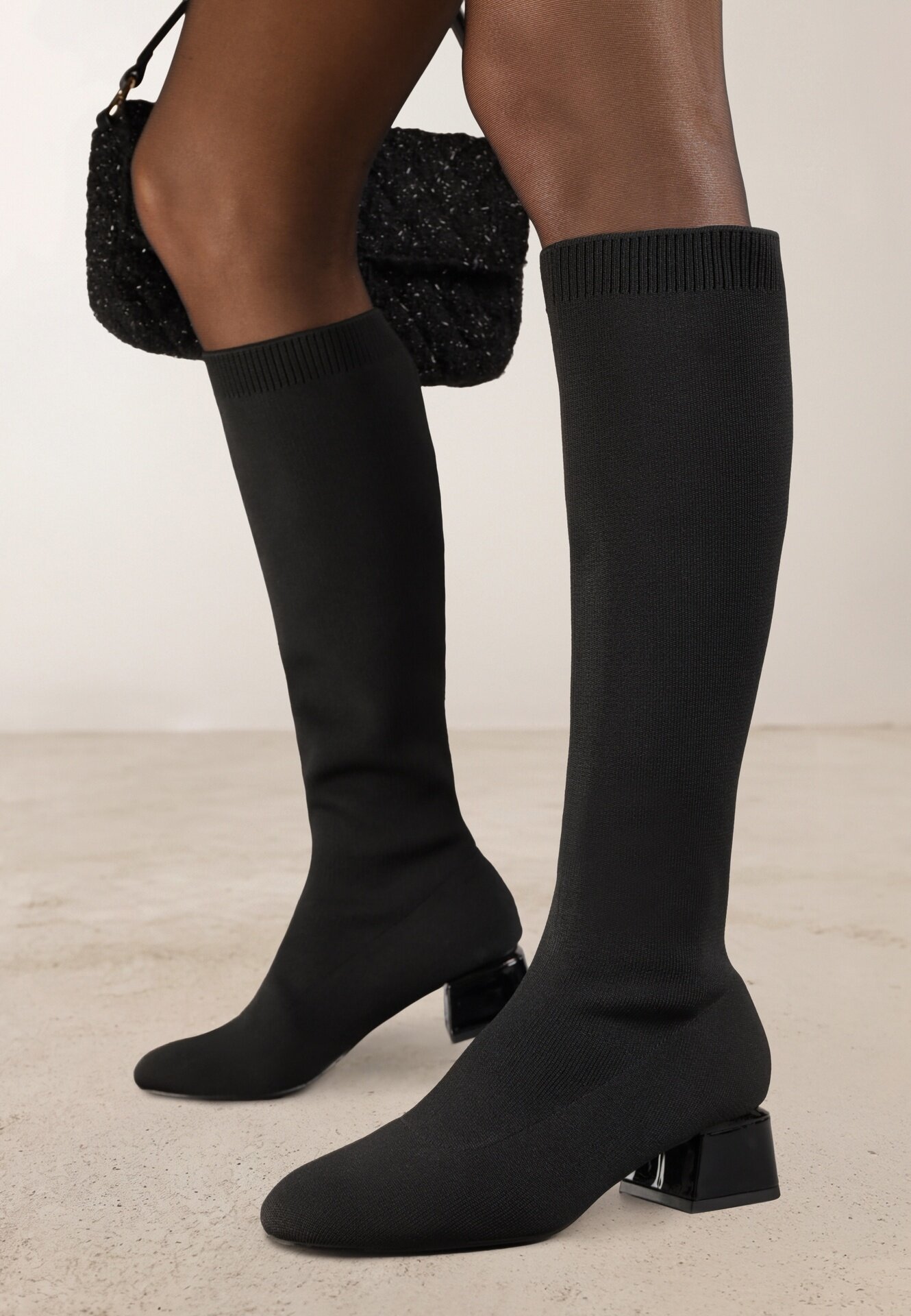 vices Cizme negre pe toc conic cu carâmb elastic Garsse
