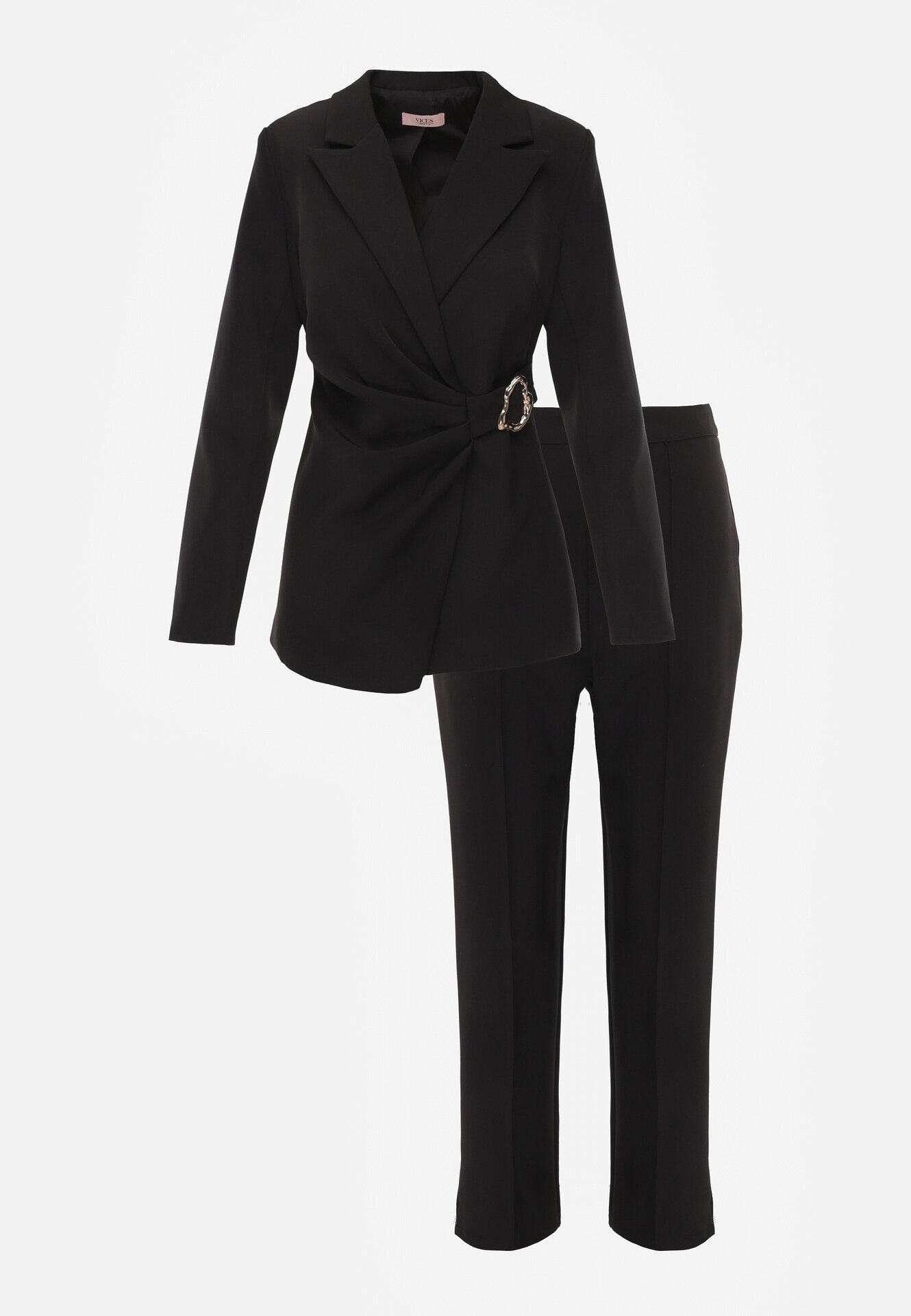 vices Costum cu sacou plisat croială ajustată și pantaloni drepți Cetillis Negru