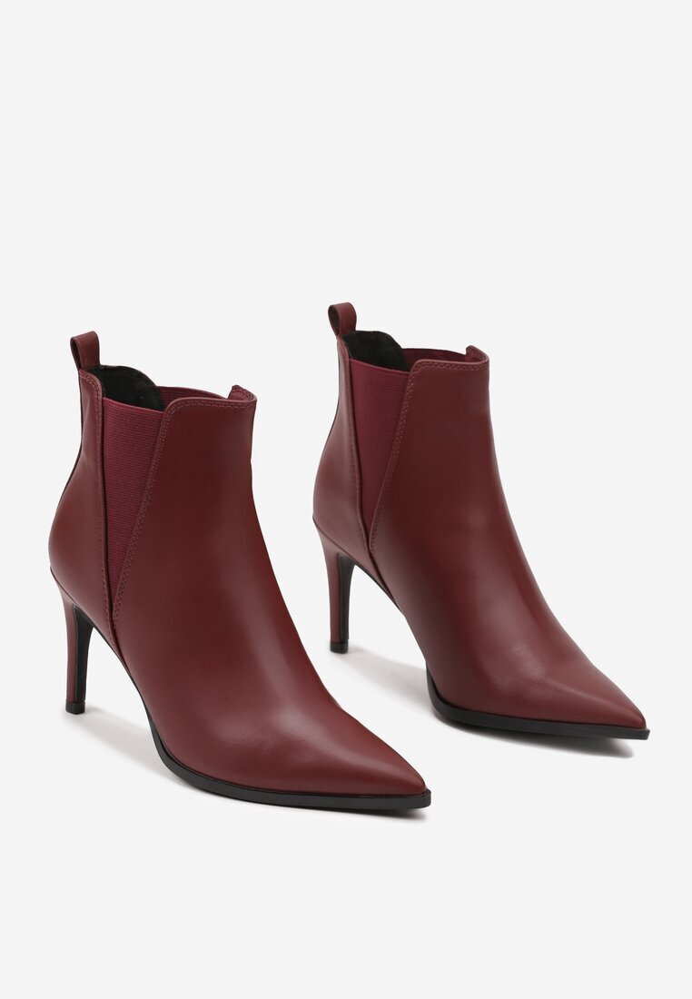 vices Elegante Botine Visinii cu toc cu vârf ascuțit și inserții elastice Domenia