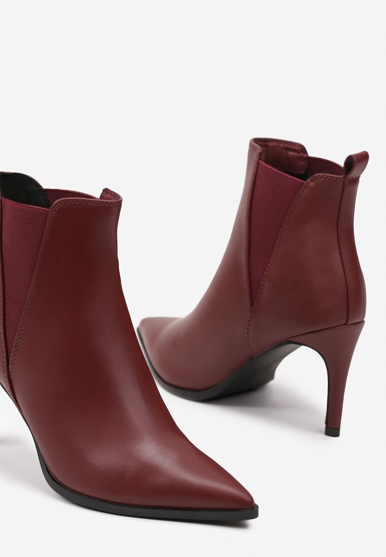 vices Elegante Botine Visinii cu toc cu vârf ascuțit și inserții elastice Domenia