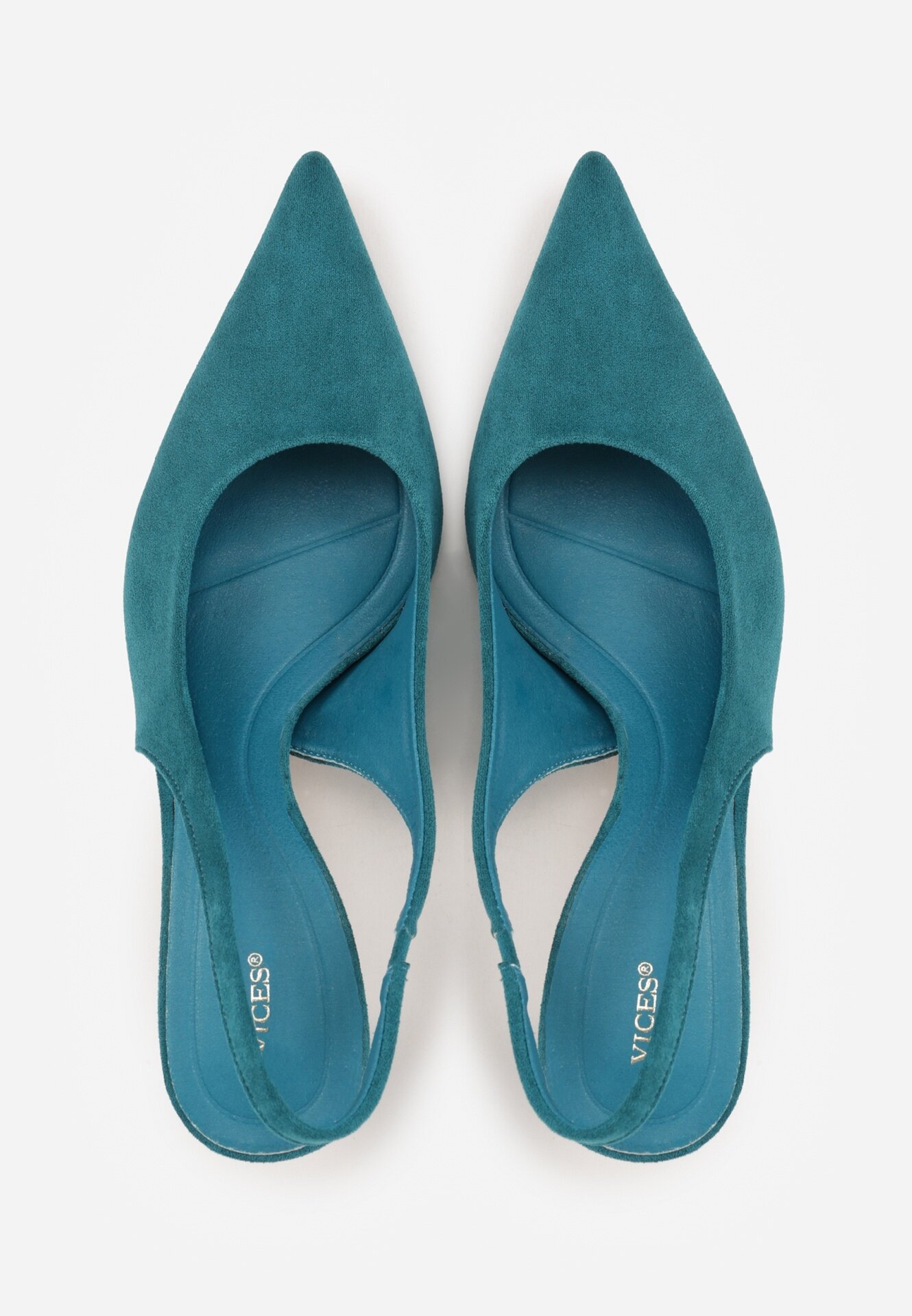 vices Escarpin Verde Slingback cu toc pisică Anatera