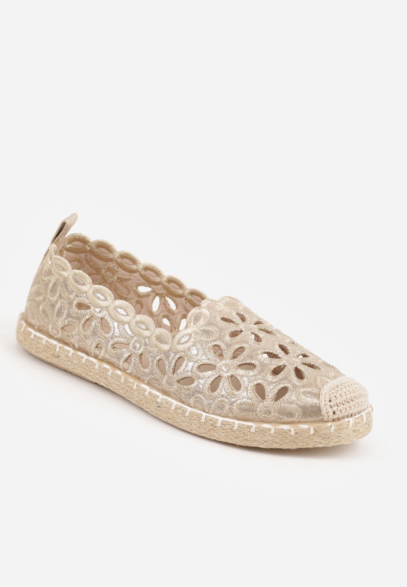 vices Espadrile Aurii Decorate cu model ajurat și cu împletitură decorativă Arivosa