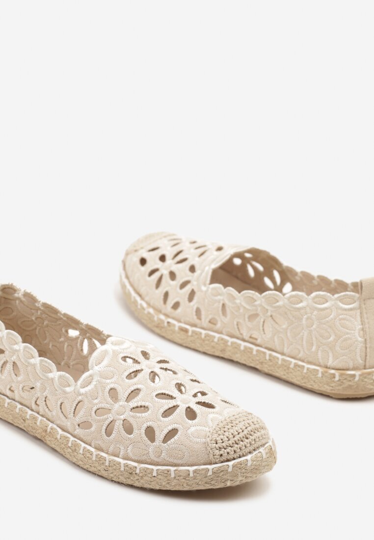 vices Espadrile Bej Decorate Cu un model ajurat și Cu împletitură decorativă Arivosa