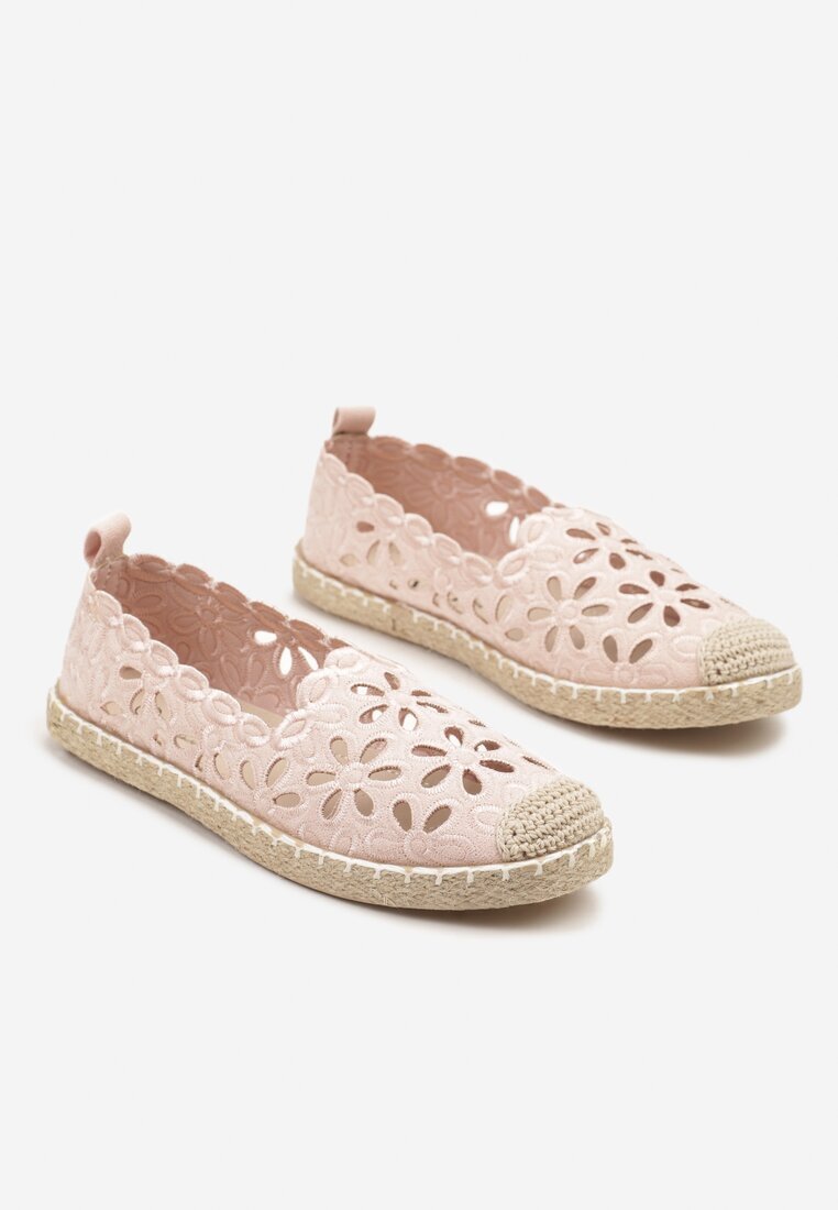 vices Espadrile Rozii Decorate cu Model Ajurat și Împletitură Decorativă Arivosa