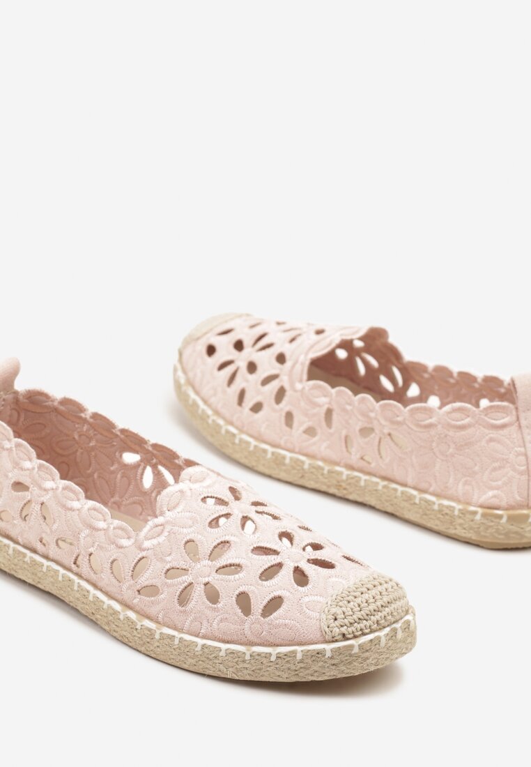 vices Espadrile Rozii Decorate cu Model Ajurat și Împletitură Decorativă Arivosa