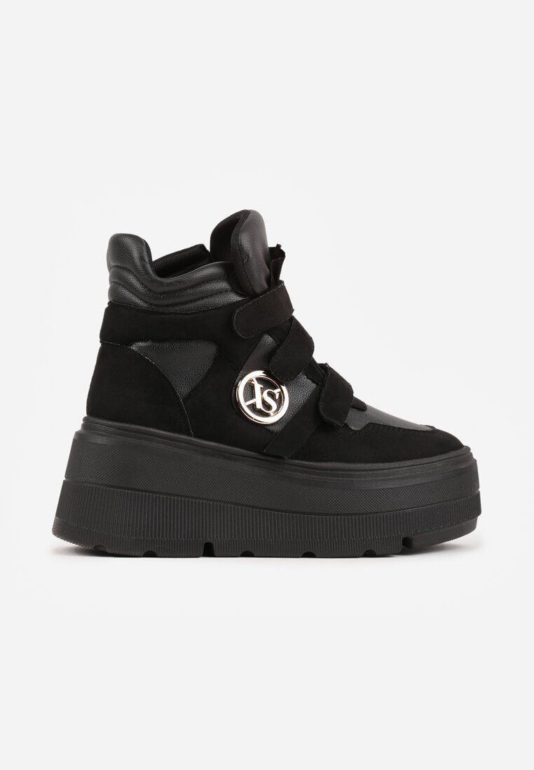 vices Ghete Adidași Negre cu Platformă Stil Y2K Gelira