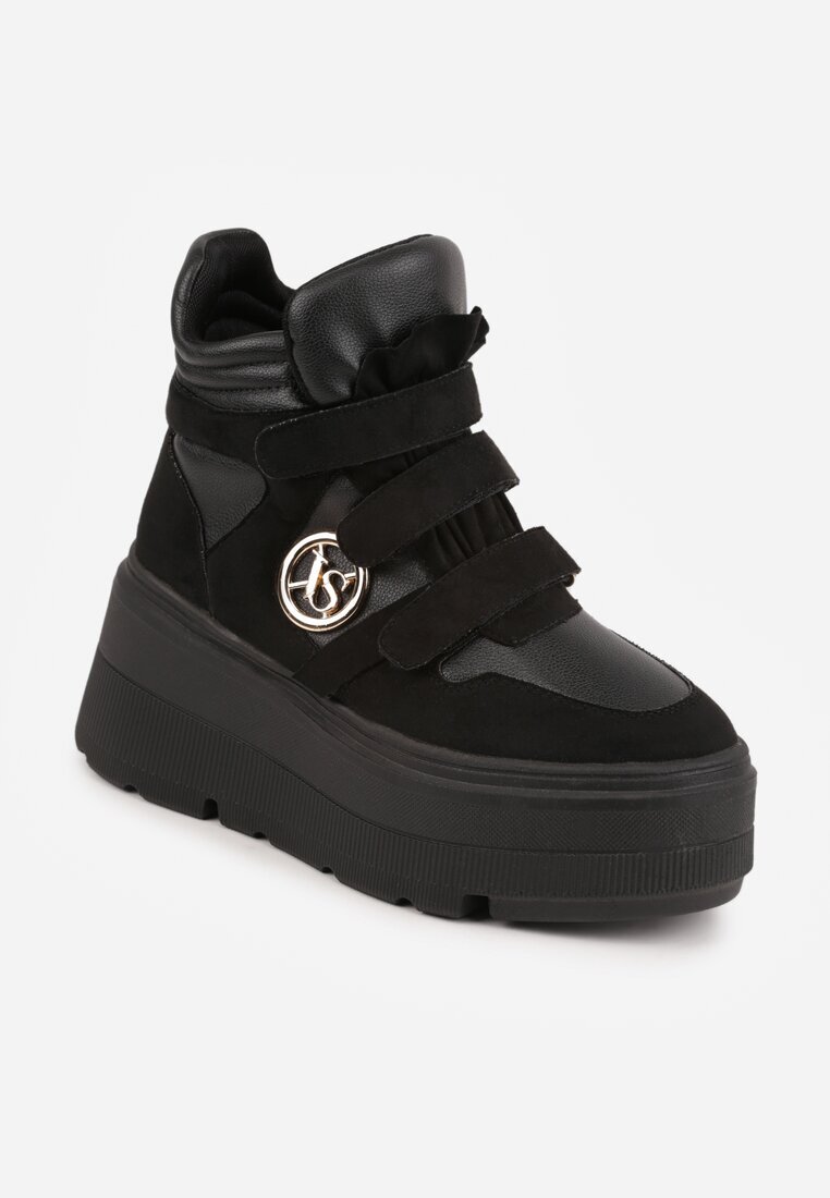 vices Ghete Adidași Negre cu Platformă Stil Y2K Gelira