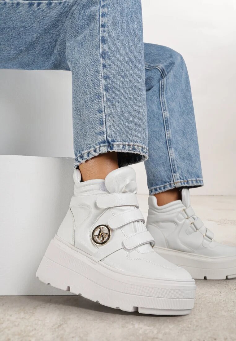 vices Ghete Albe Sneakers cu platformă în stil Y2K Gelira