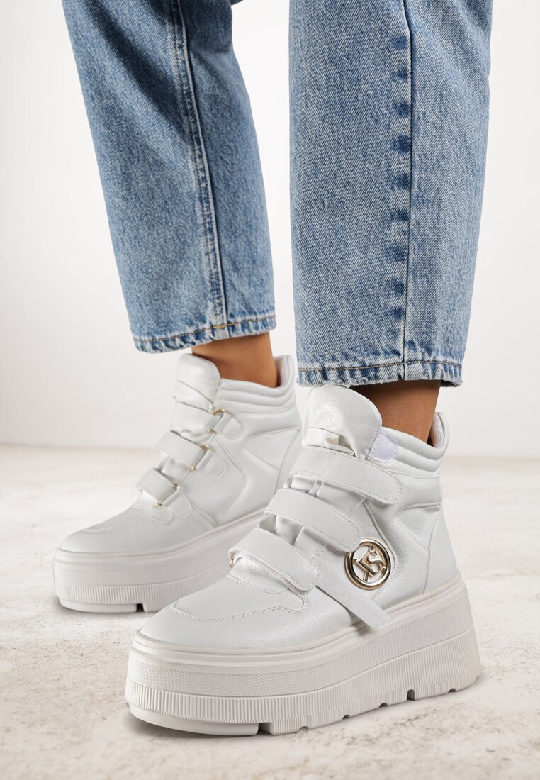 vices Ghete Albe Sneakers cu platformă în stil Y2K Gelira
