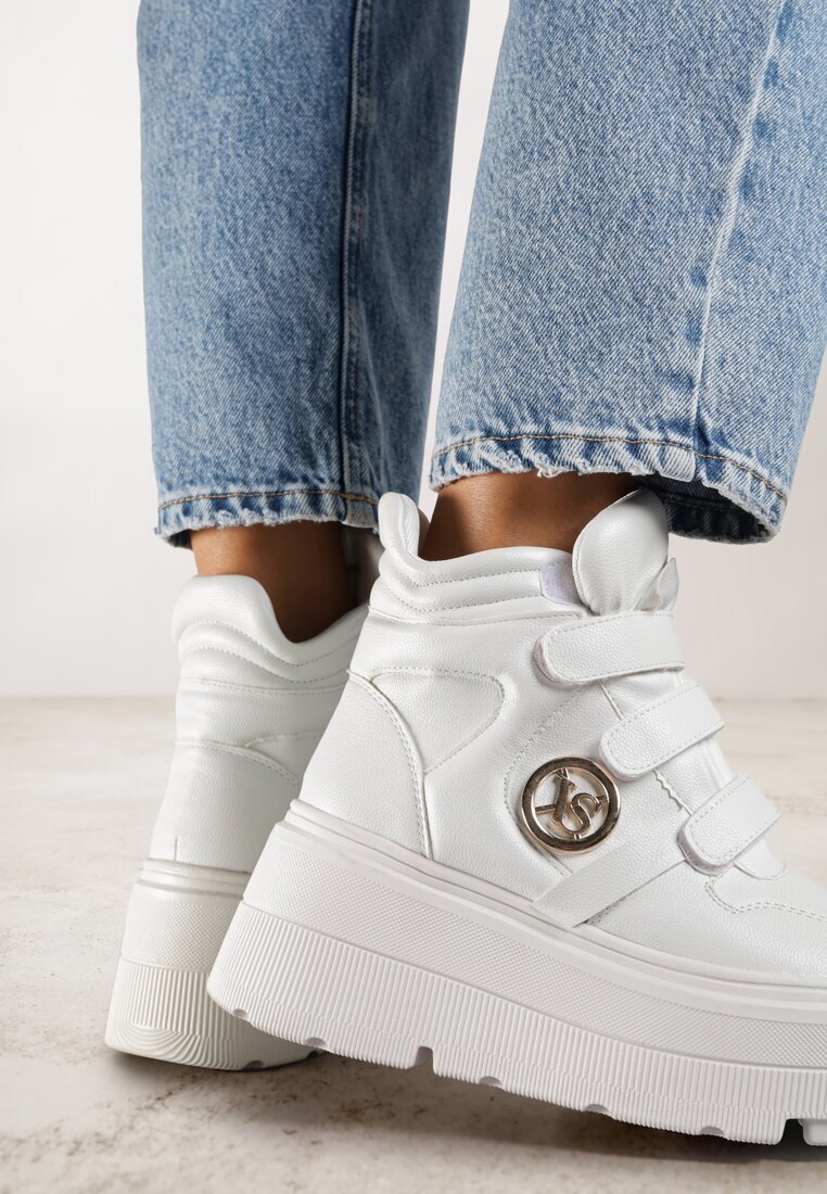 vices Ghete Albe Sneakers cu platformă în stil Y2K Gelira