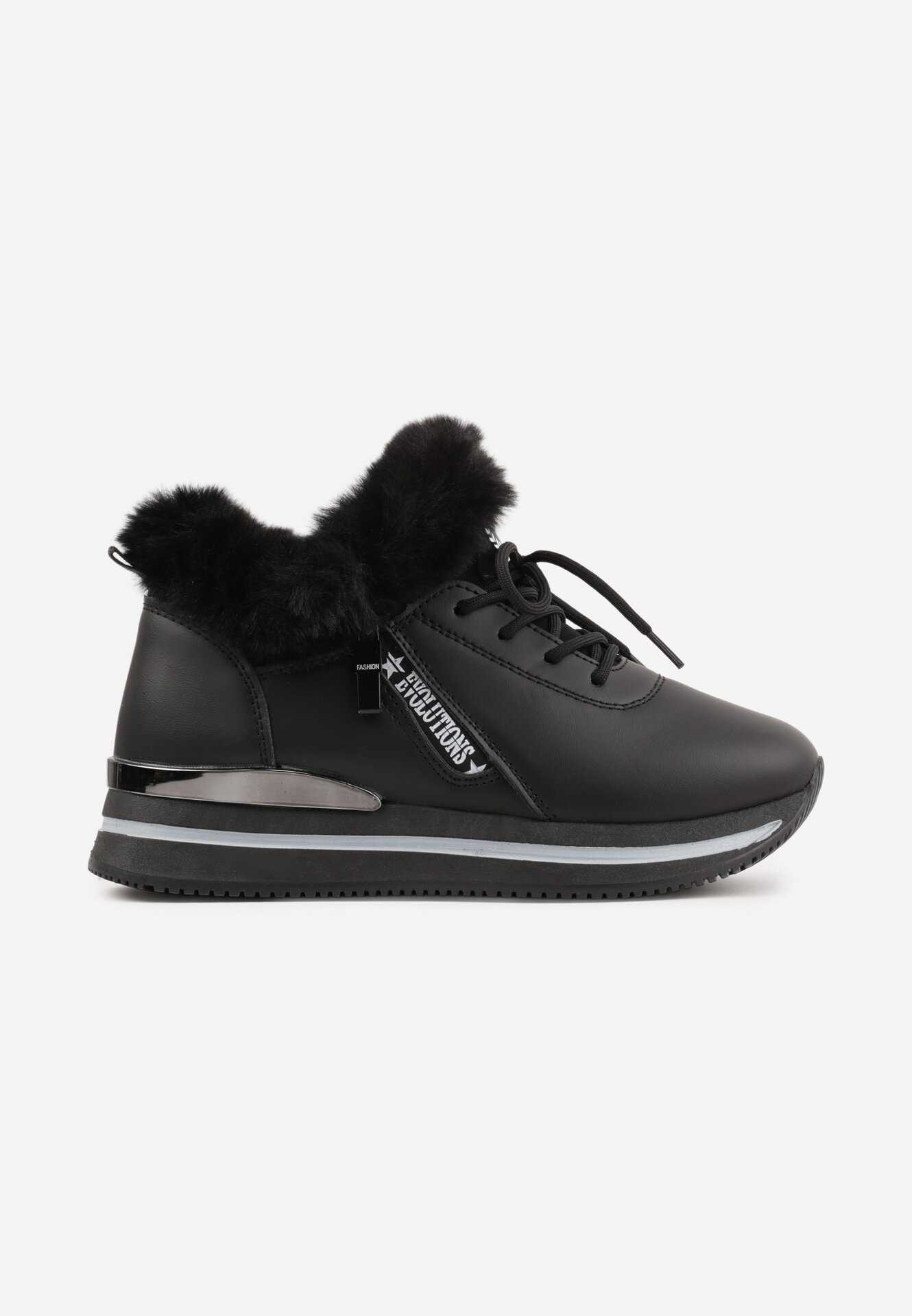 vices Ghete Sneakers Negre Cu șireturi cu blană Gameda