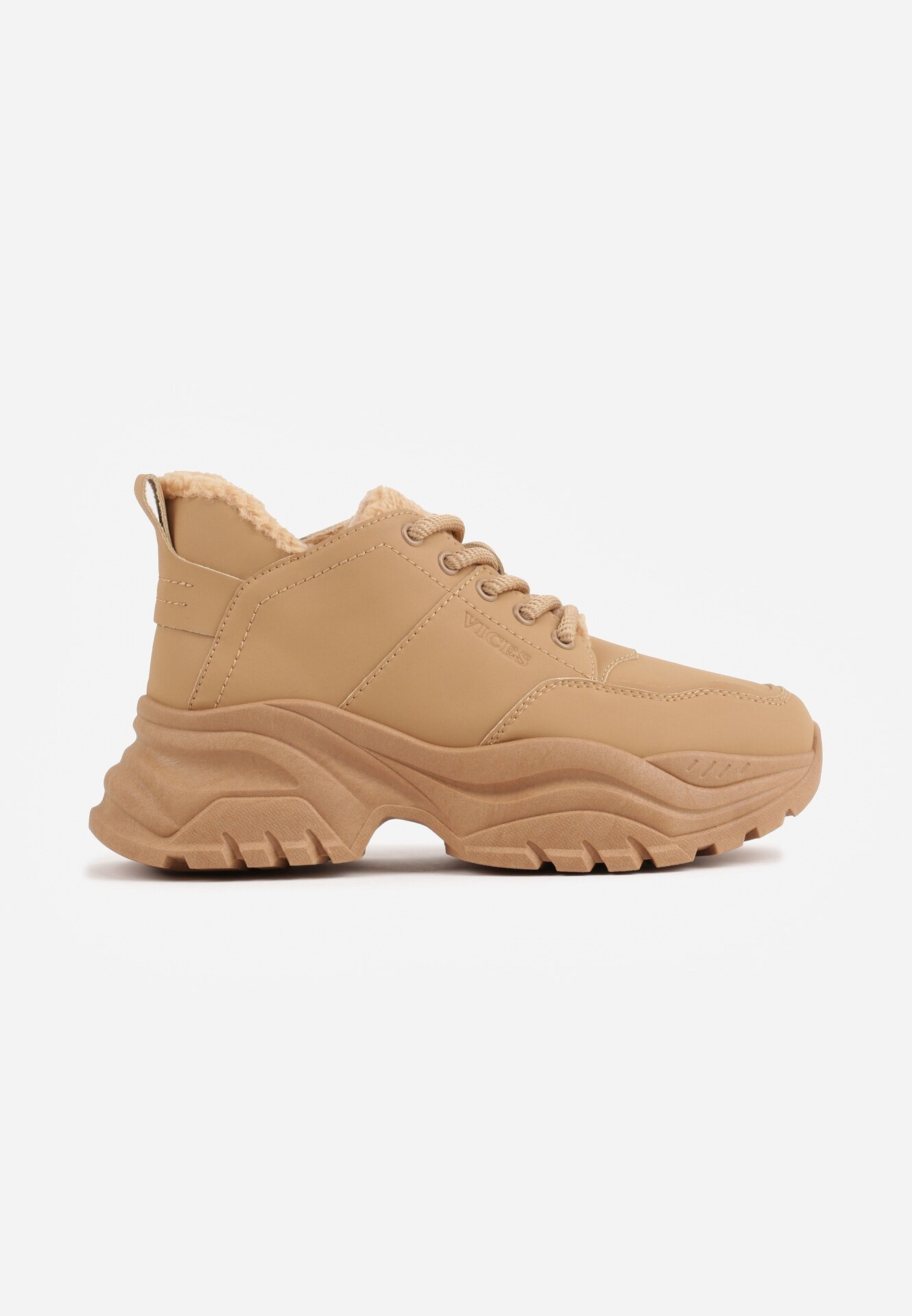 vices Ghete tip adidași maro deschis cu platformă cu model în relief Nirrise