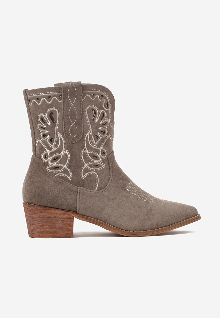 vices Ghete Verzi cowboy cu toc gros decorate cu broderie Nelithen