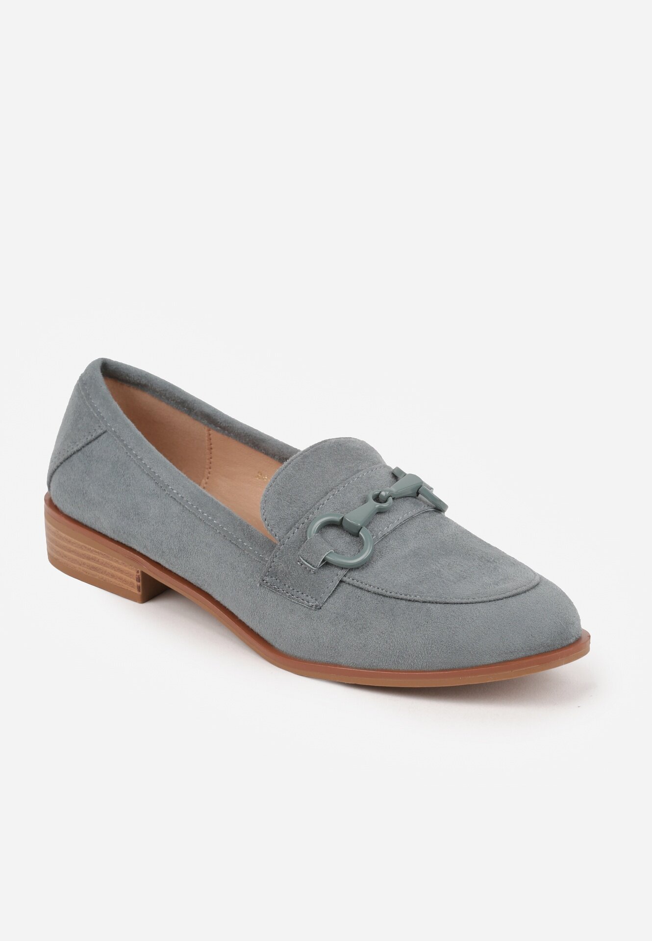vices Mocasin Verde cu Branț din Piele Naturală Decorat cu Lanț Delariona