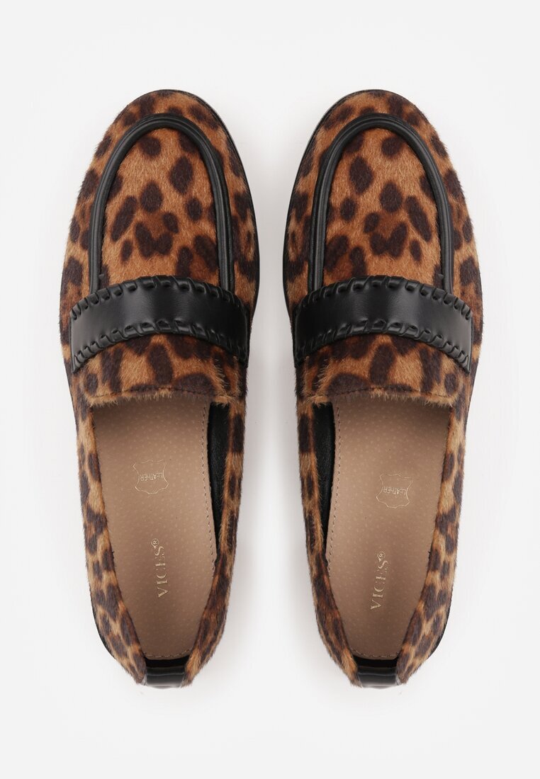 vices Mocasini leopard cu branț din piele naturală și curea cu cusături Fonarrie