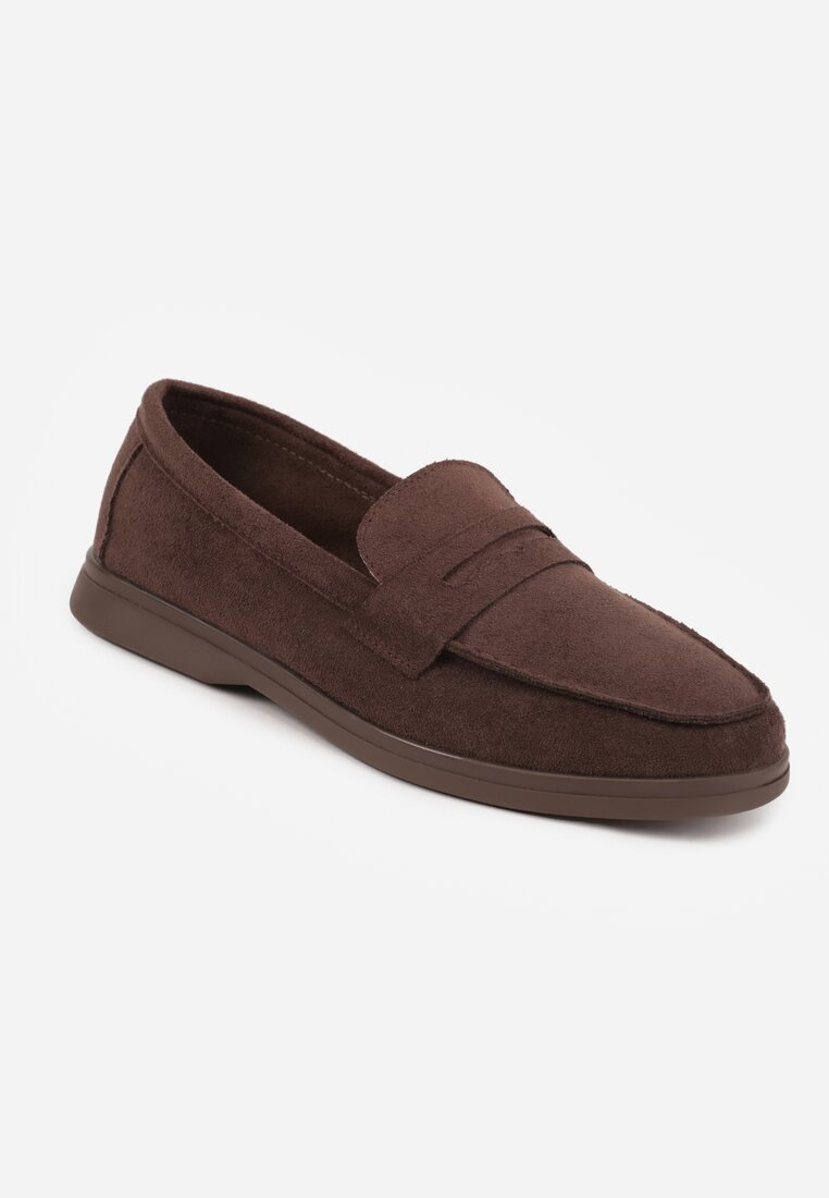 vices Mocasini Maro închis Casual din imitație de piele întoarsă cu branț din piele naturală Sheiris