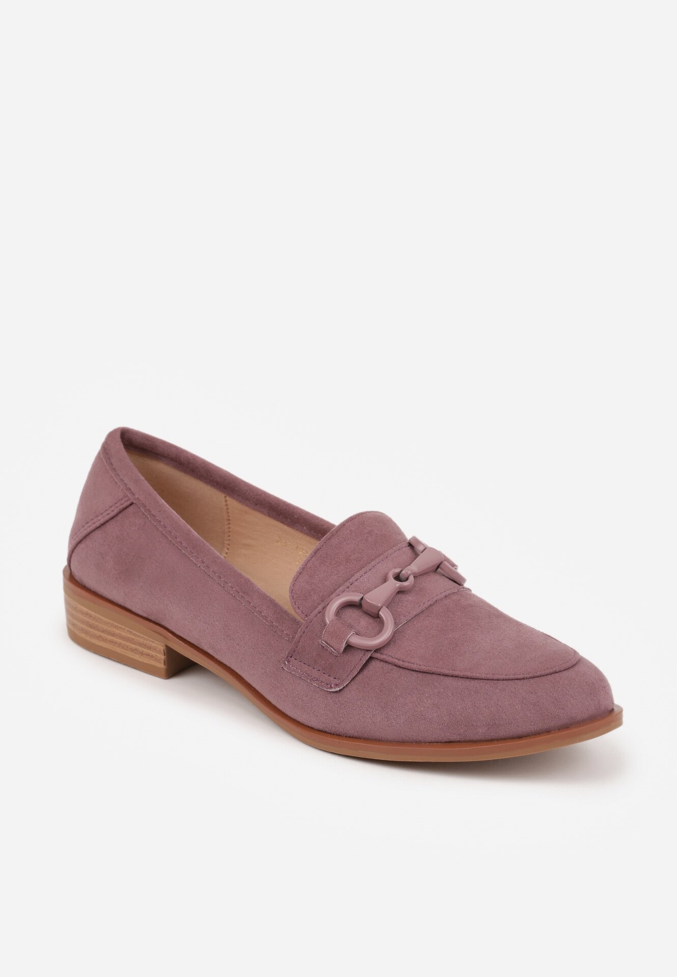 vices Mocasini Mov deschis cu Branț din Piele Naturală Decorate cu Lanț Delariona