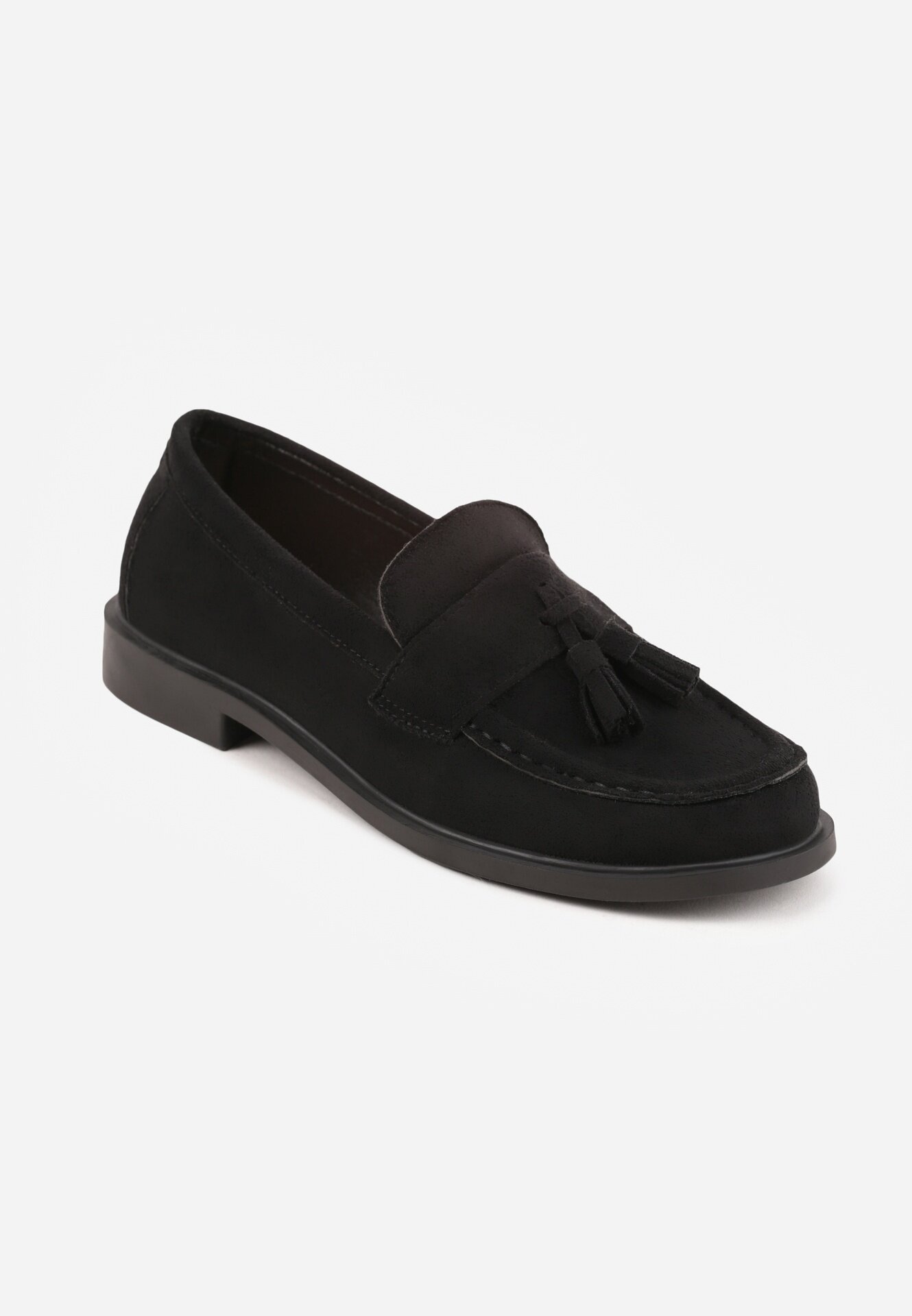 vices Mocasini Negre cu Branț din Piele Naturală Decorate cu Ciucuri Maritune