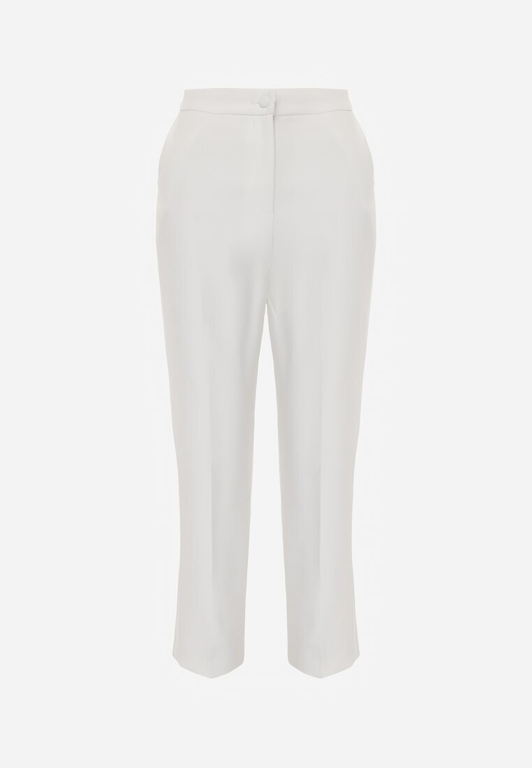 vices Pantaloni Clasici Albi De costum High Waist Dimaia