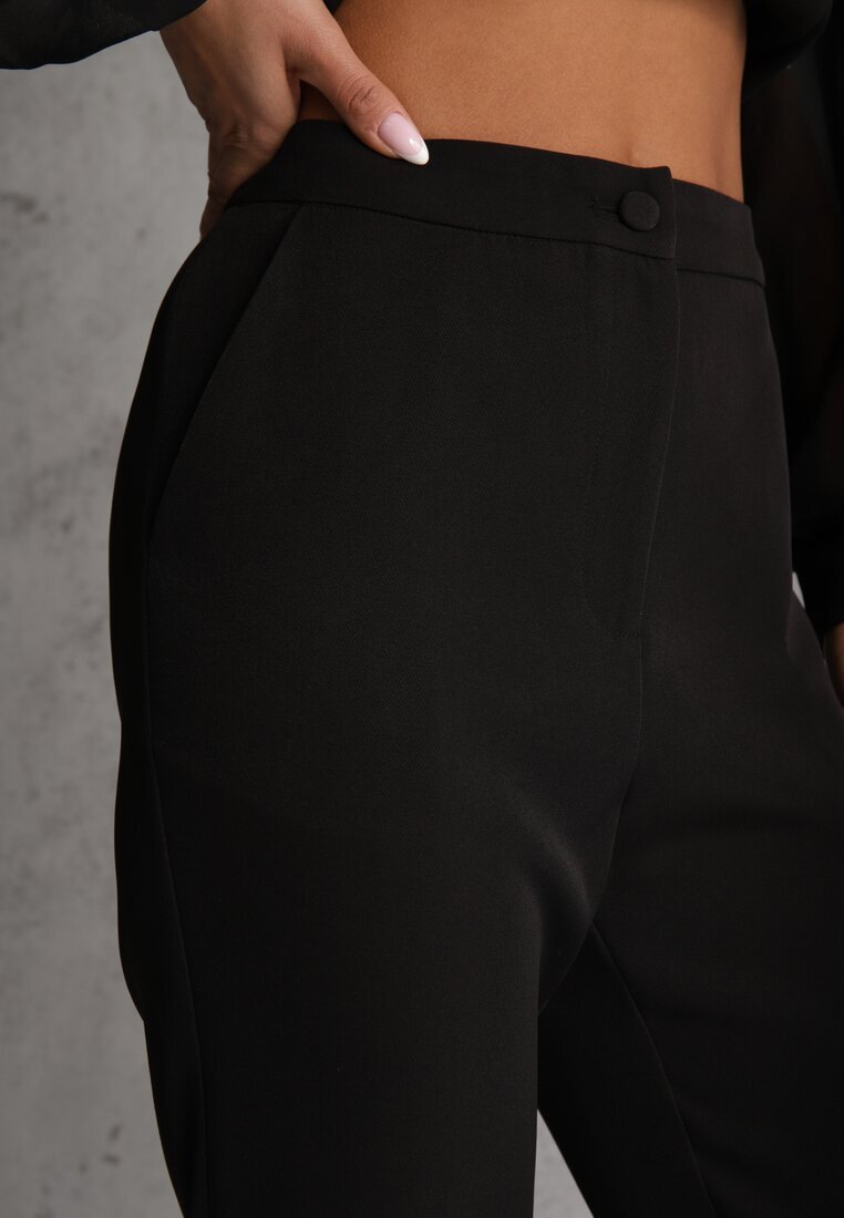 vices Pantaloni Clasici Negri De costum Talie înaltă Dimaia