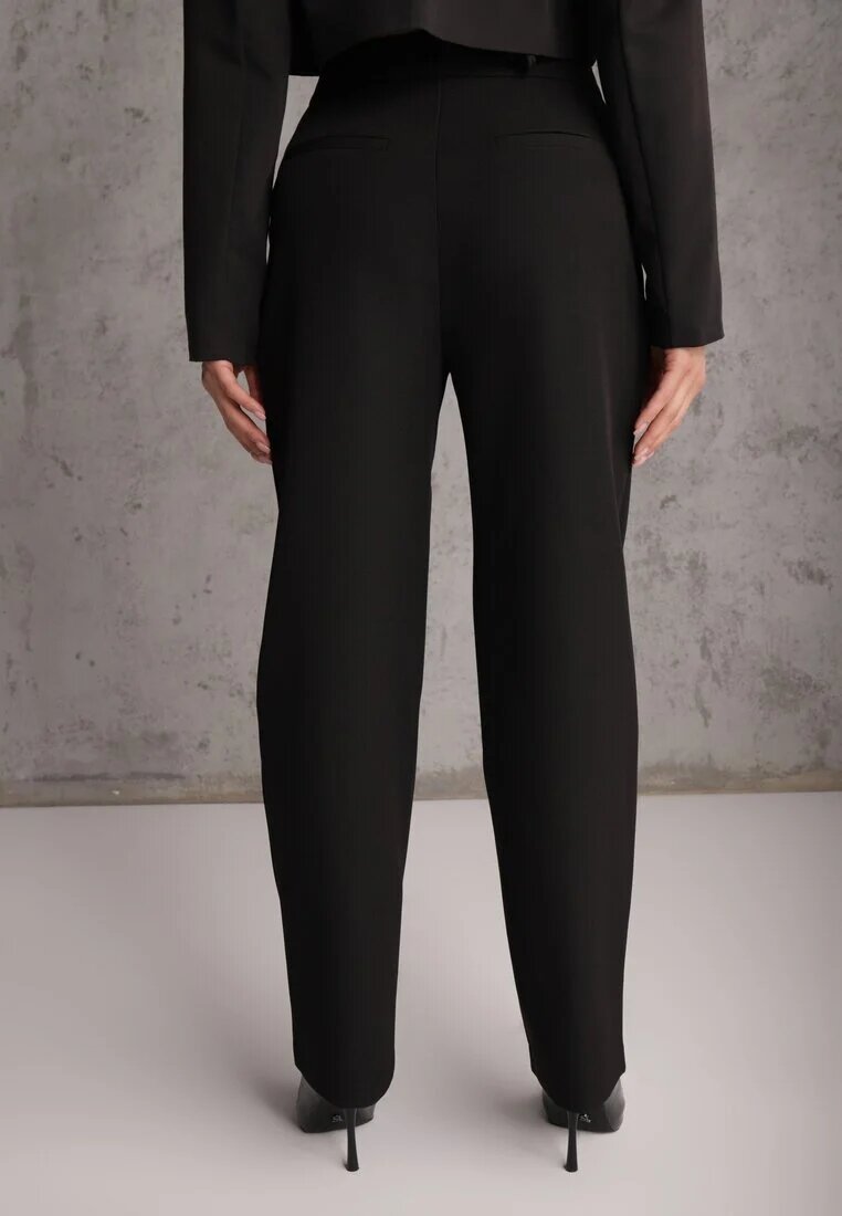 vices Pantaloni de costum Negri Straight Leg High Waist Ariesysh