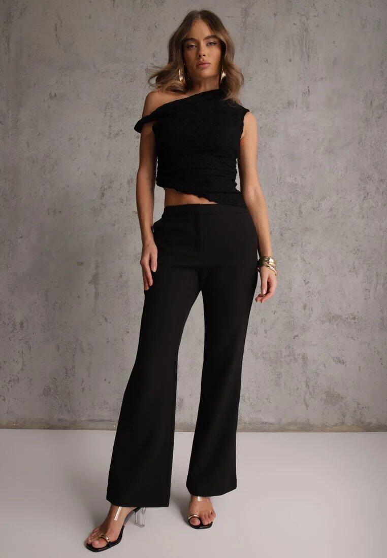 vices Pantaloni de costum Negri Tip Flare Tesilana
