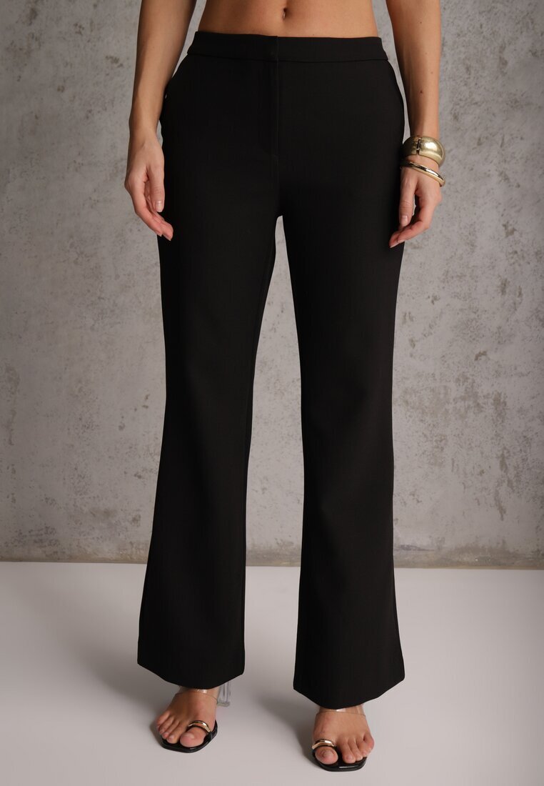 vices Pantaloni de costum Negri Tip Flare Tesilana