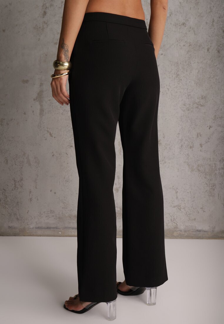 vices Pantaloni de costum Negri Tip Flare Tesilana