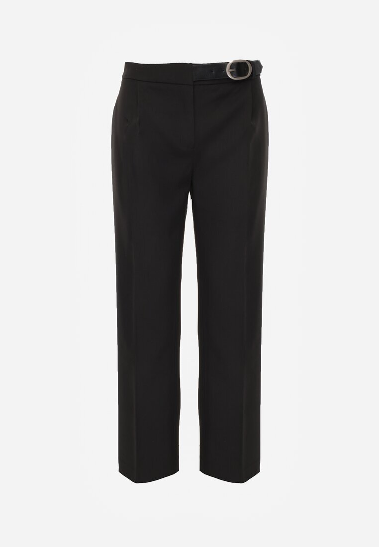 vices Pantaloni Negri De Costum Cu Dungă Decorați Cu Închidere Cu Cataramă Azisore