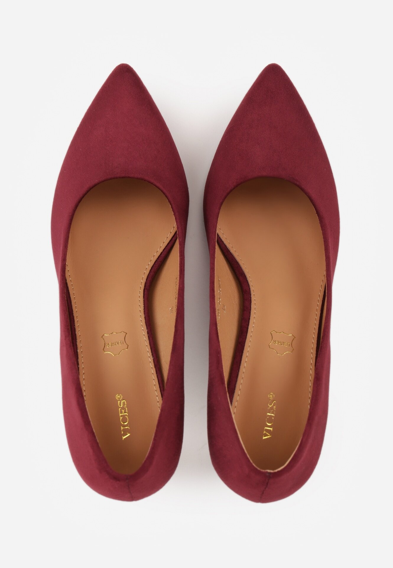 vices Pantofi Casual Bordo cu toc stiletto cu branț din piele naturală Cleinae