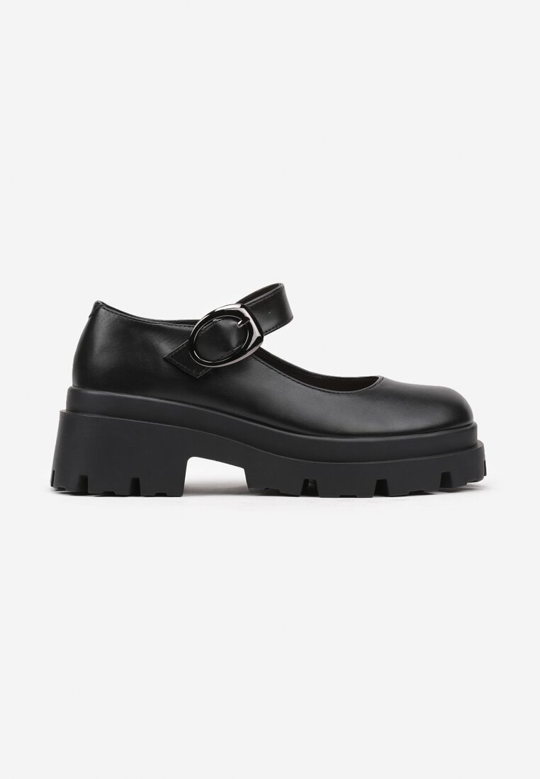 vices Pantofi cu platformă negri stil Mary Jane decorați cu cataramă metalică Zinida