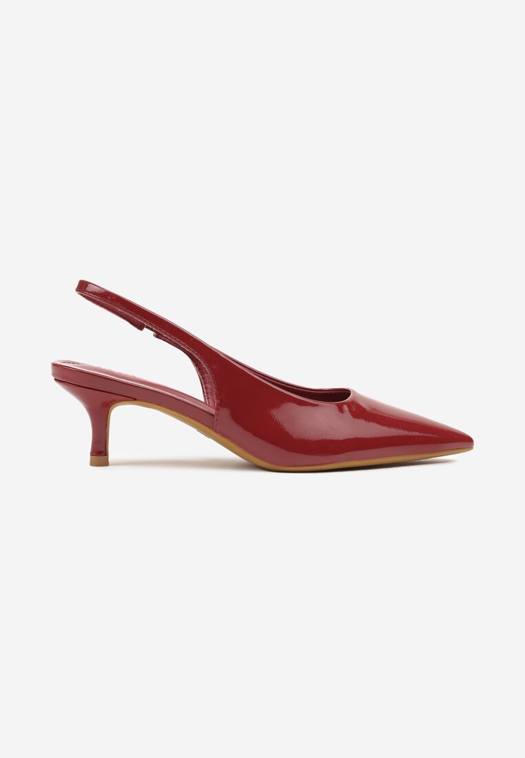 vices Pantofi cu toc Bordo Slingback din lac cu toc kitten Sonwena