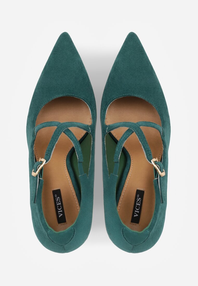 vices Pantofi cu toc cui Verzi cu Barete Decorative Tamorniel
