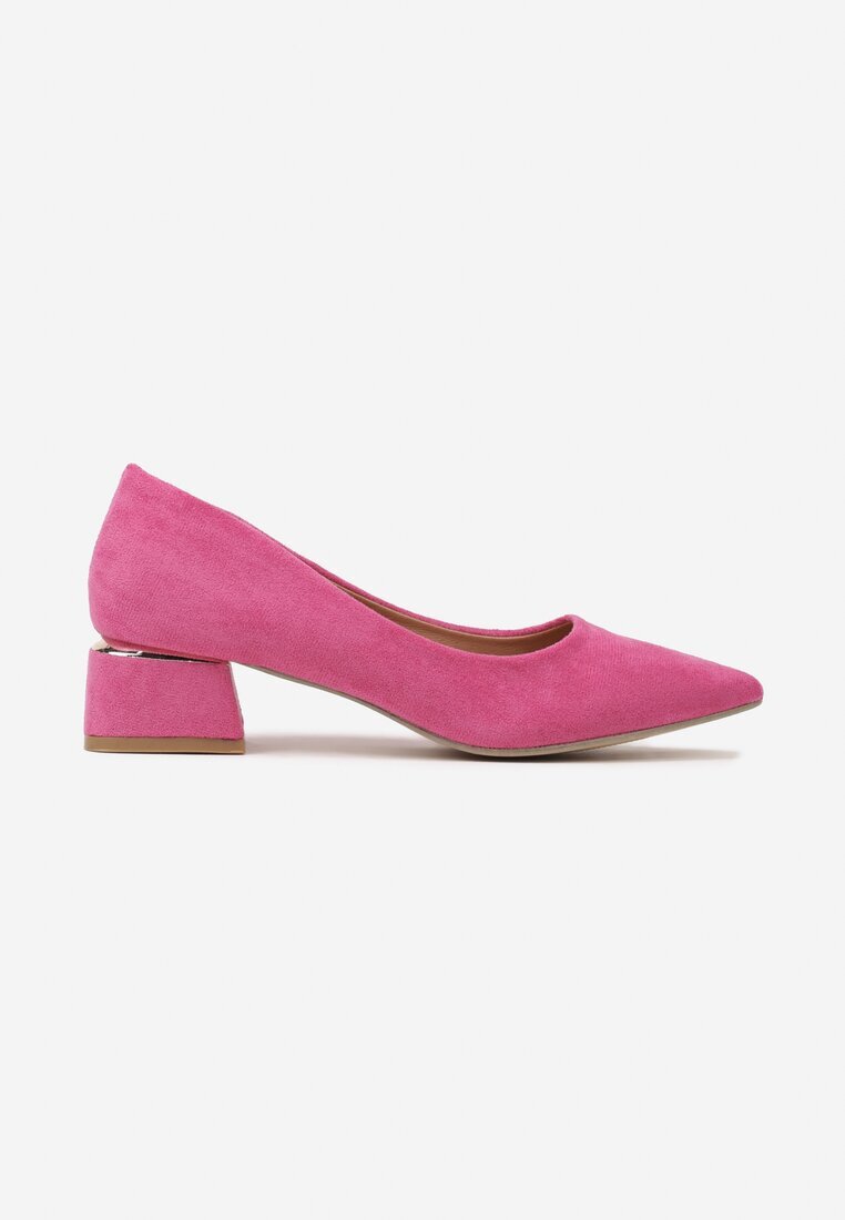 vices Pantofi cu toc fuchsia cu branț din piele și toc bloc jos Firiri