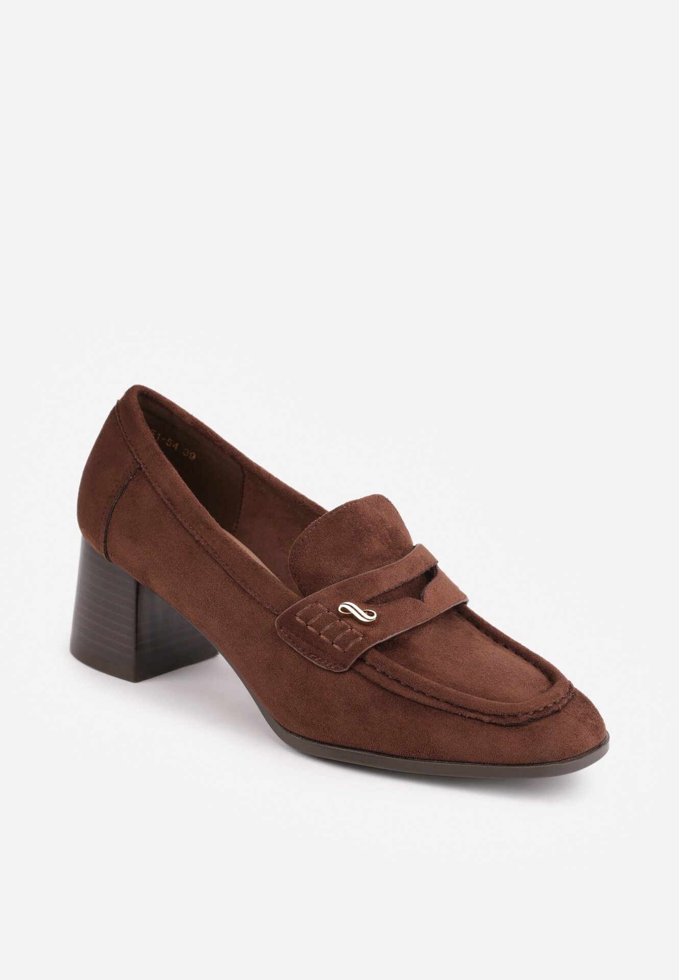 vices Pantofi cu toc în stil mocasin cu textură de piele întoarsă și branț din piele Jimenesa Maro