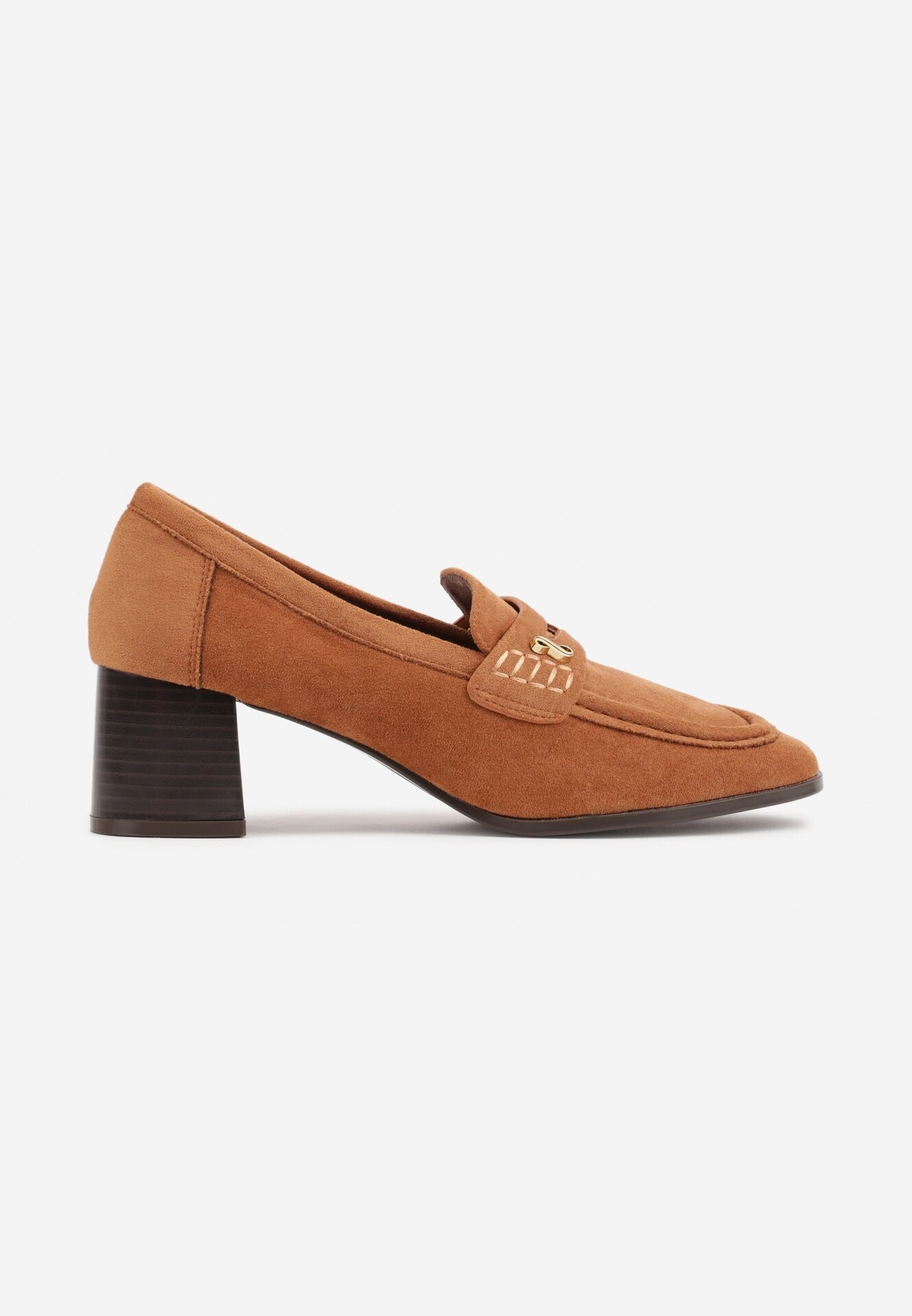 vices Pantofi cu toc în stil mocasin cu textură de piele întoarsă și branț din piele Jimenesa Maro