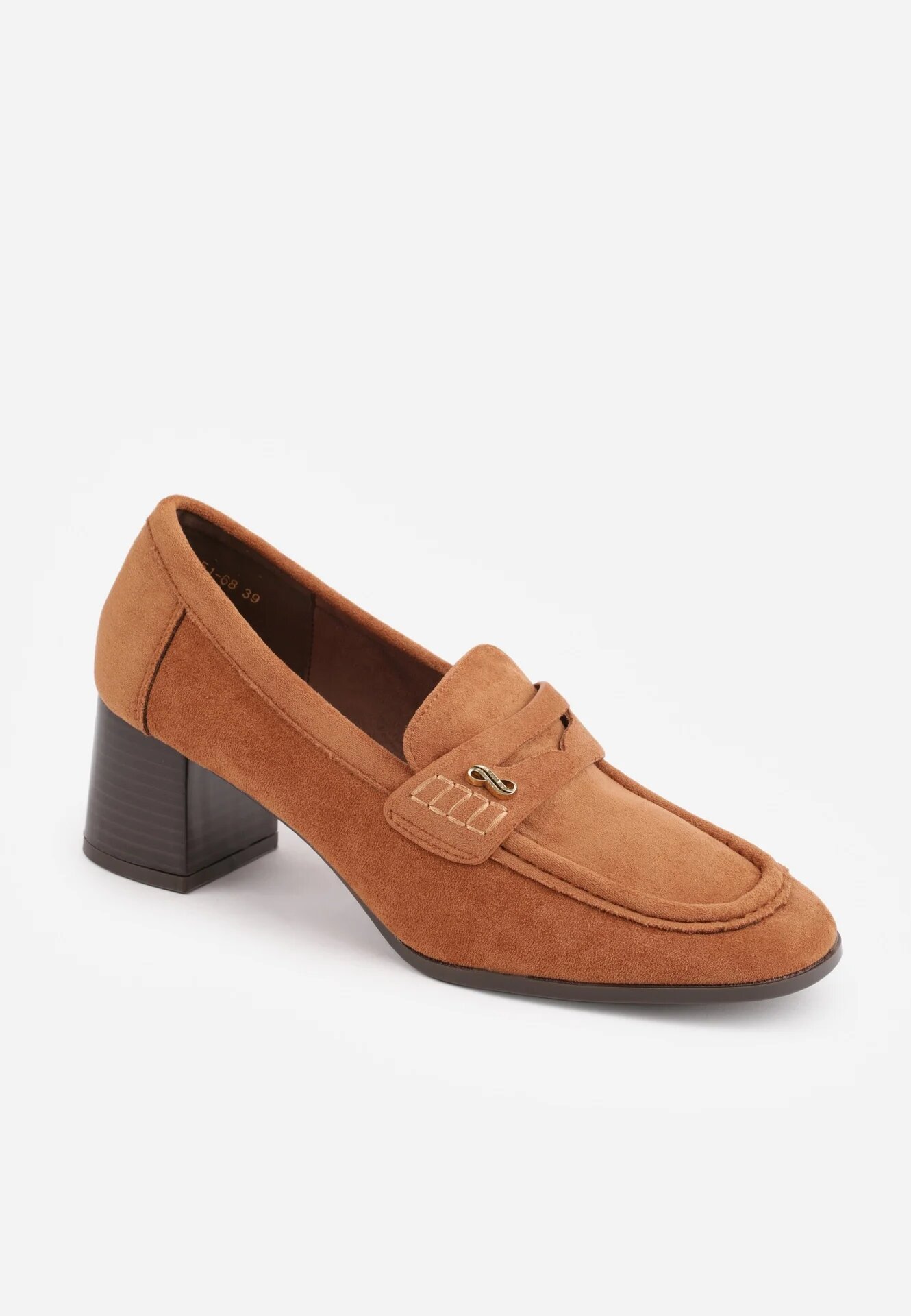 vices Pantofi cu toc în stil mocasin cu textură de piele întoarsă și branț din piele Jimenesa Maro