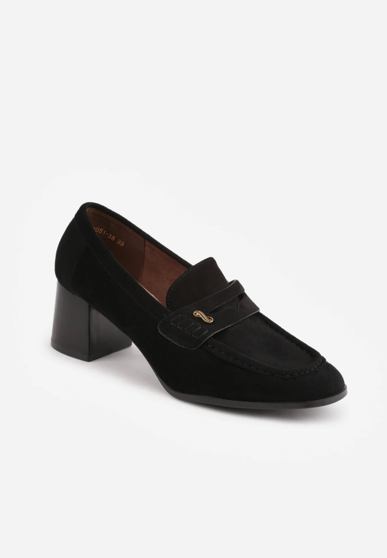 vices Pantofi cu toc în stil mocasin cu textură de piele întoarsă și branț din piele Jimenesa Negri