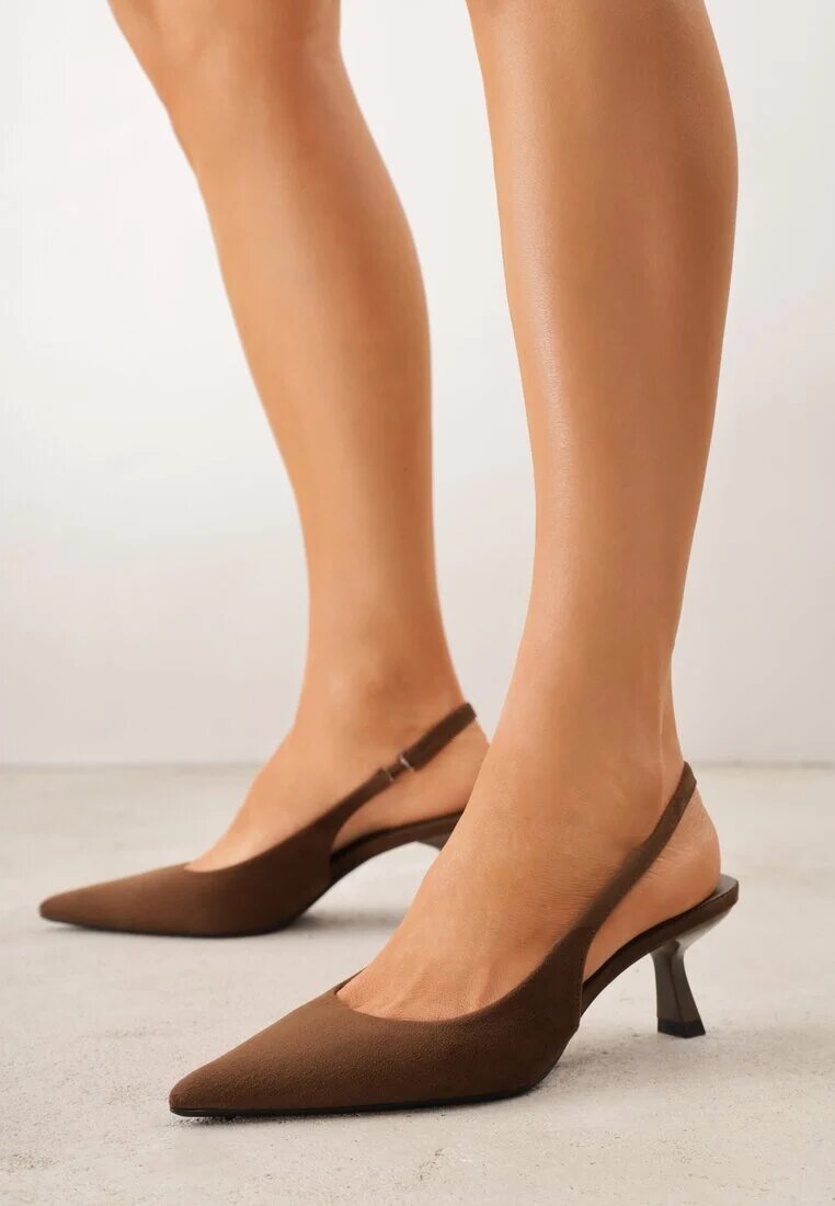 vices Pantofi cu toc Maro închis Slingback pe toc kitten Anatera
