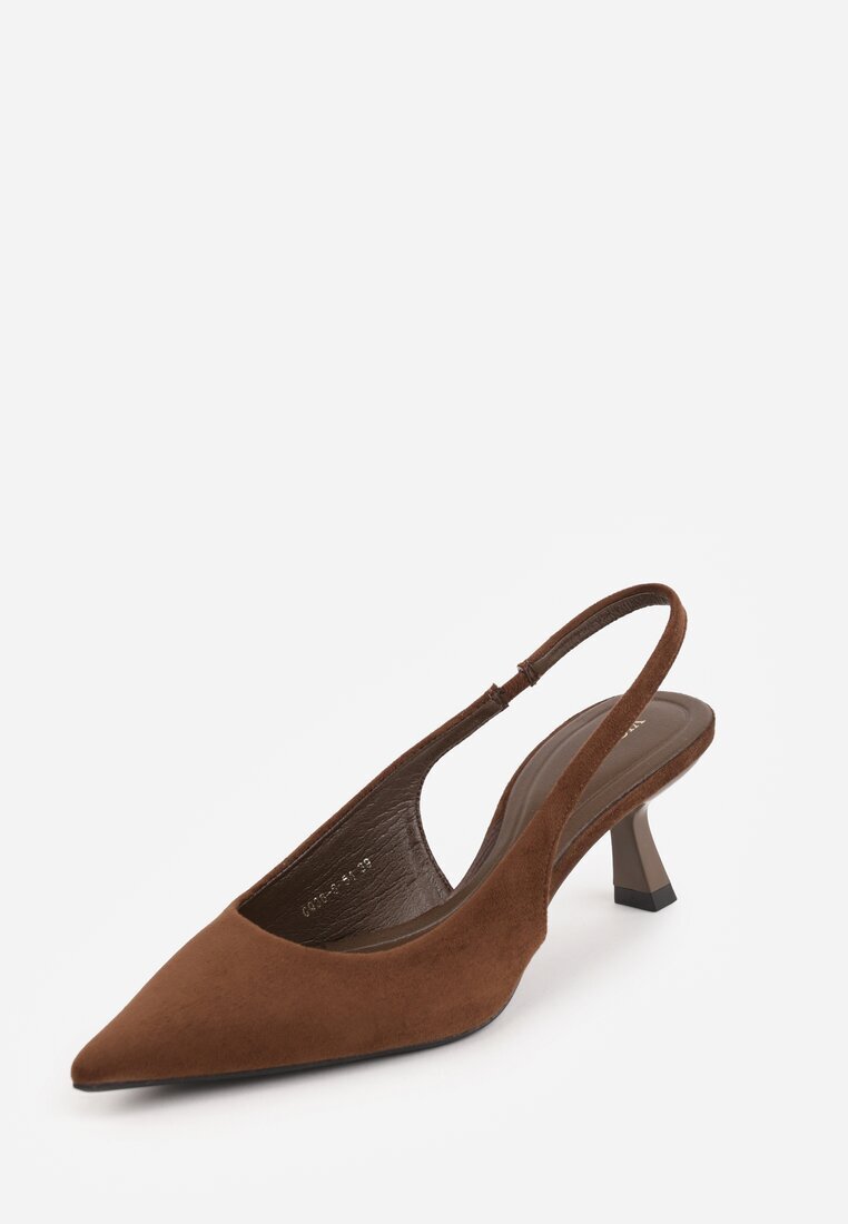 vices Pantofi cu toc Maro închis Slingback pe toc kitten Anatera