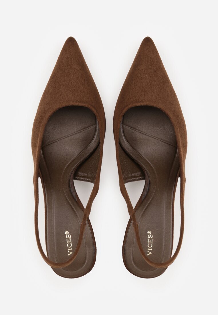 vices Pantofi cu toc Maro închis Slingback pe toc kitten Anatera