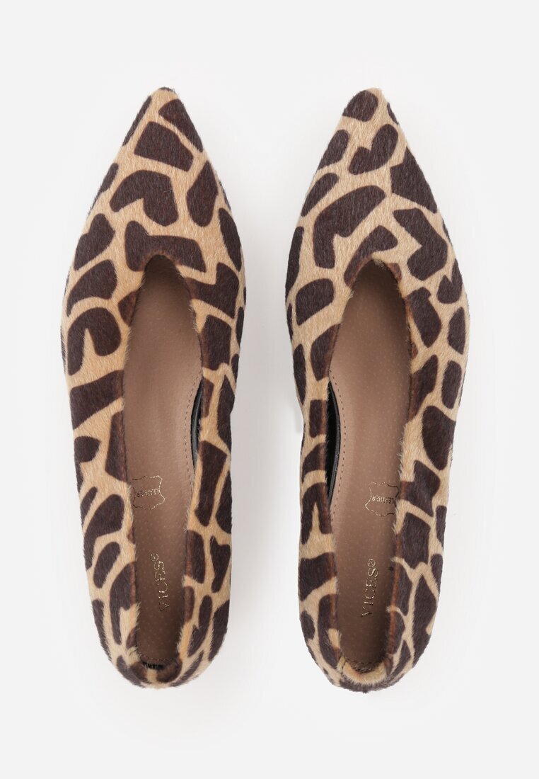 vices Pantofi cu toc Maro Leopard cu toc gros cu branț din piele Alinire