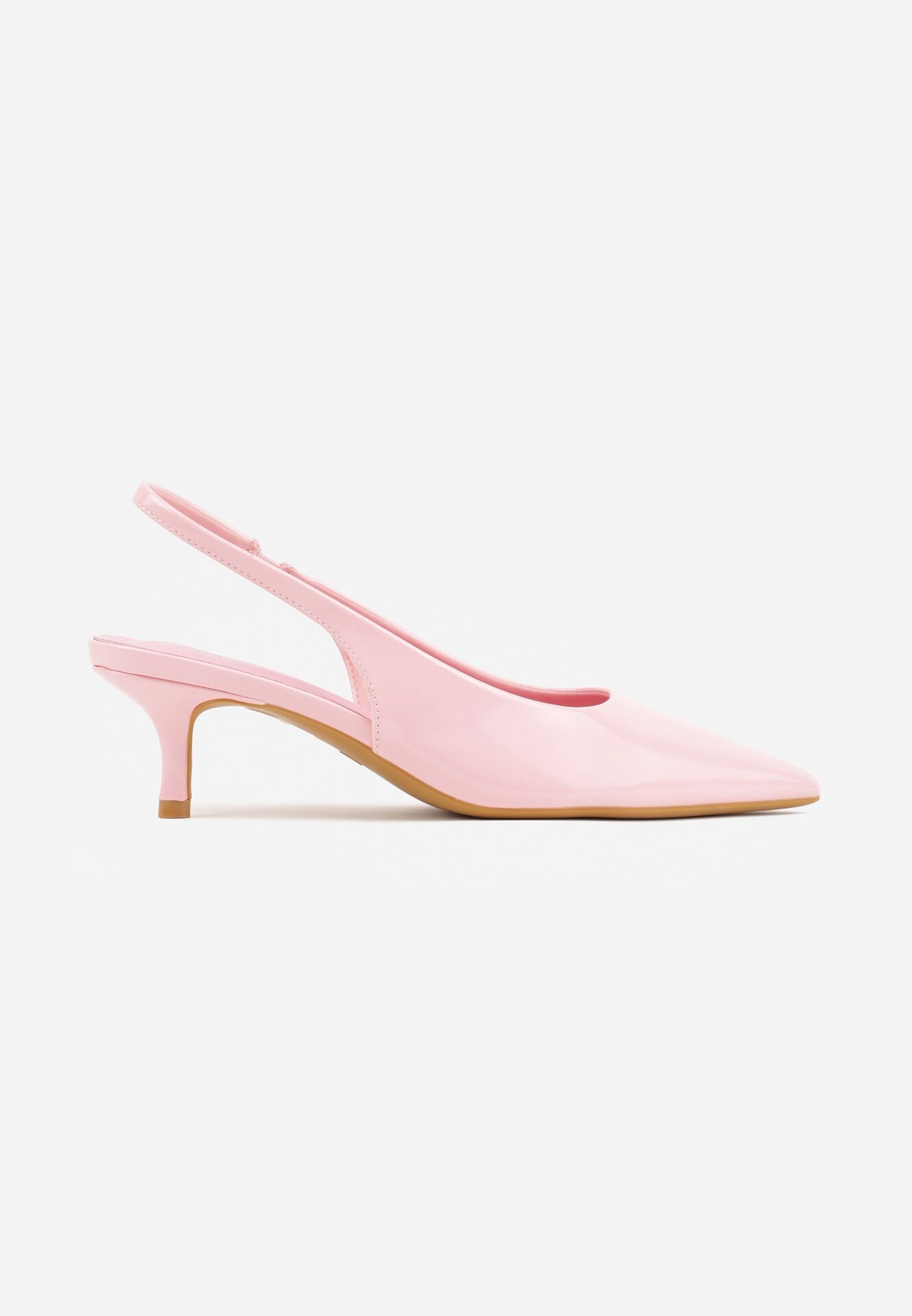 vices Pantofi cu toc Roz Slingback cu Luciu Lacuit pe Toc Pisica Sonwena