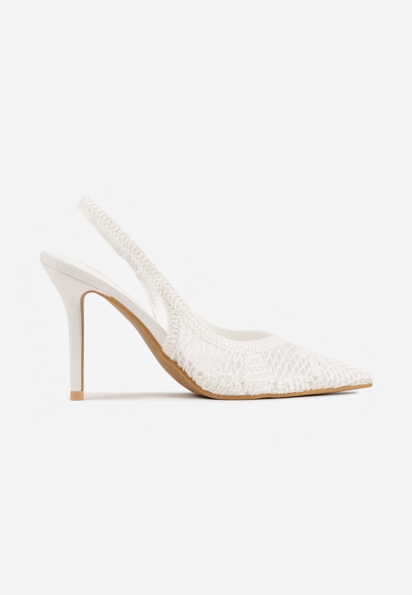vices Pantofi cu toc Slingback cu carâmb ajurat Ernestine Albi