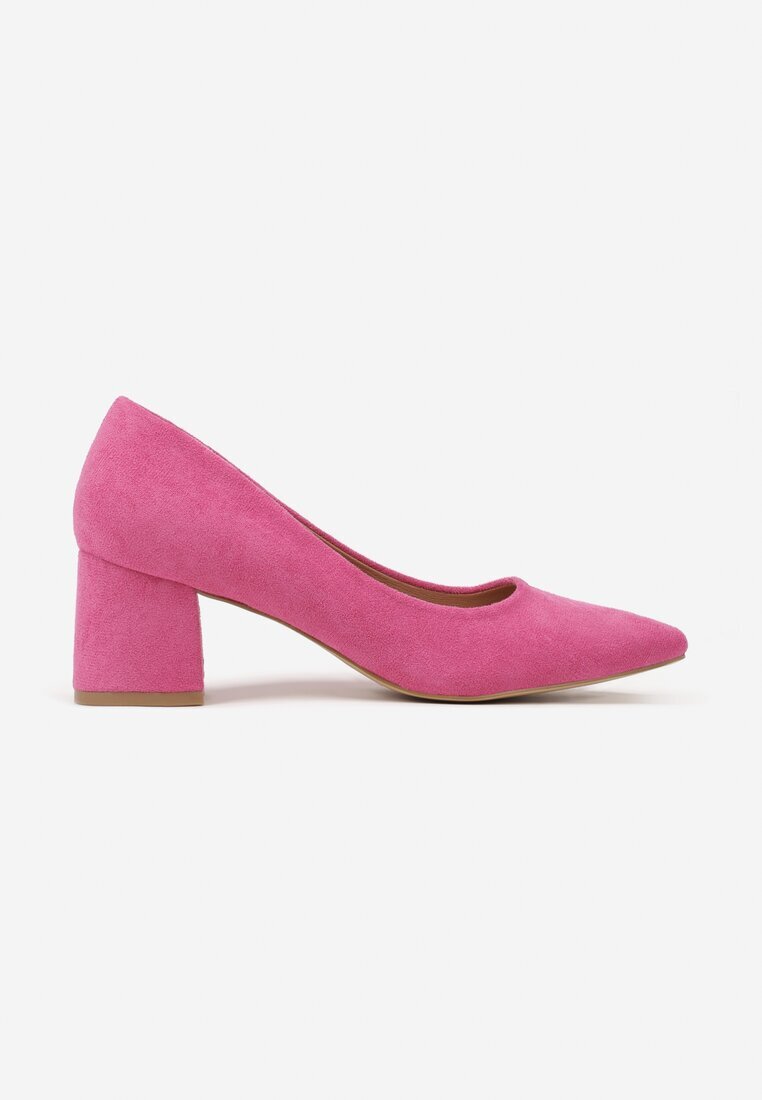 vices Pantofi fuchsia pe toc gros cu branț din piele naturală Rieris