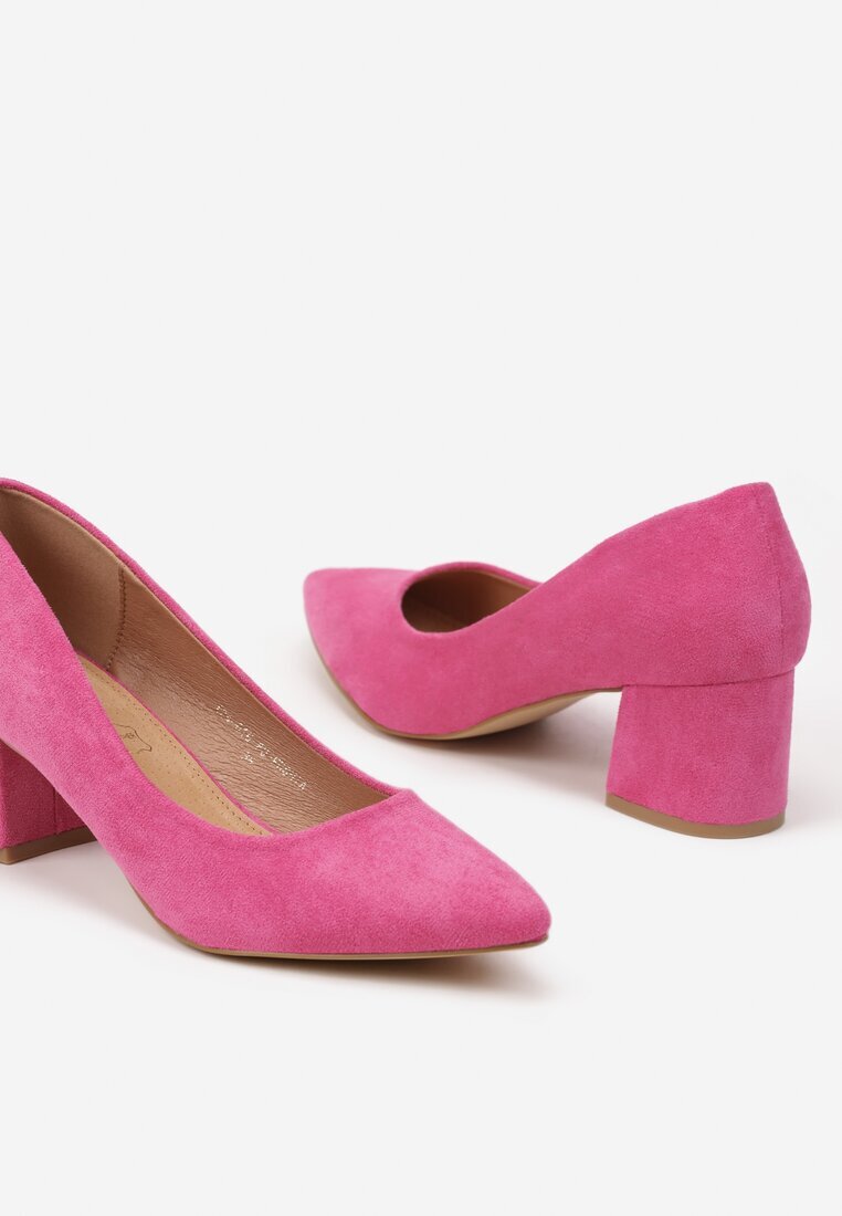 vices Pantofi fuchsia pe toc gros cu branț din piele naturală Rieris