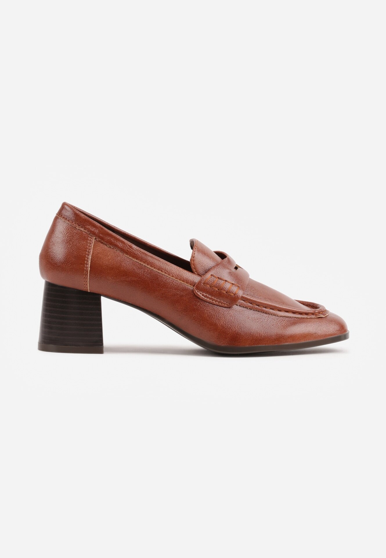 vices Pantofi în stil mocasin cu toc gros și branț din piele naturală Ilati Maro